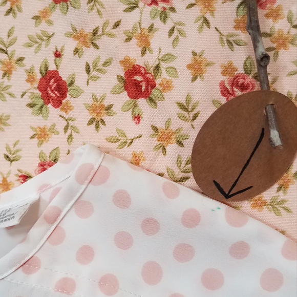 Vintage Liz Claiborne Collection pink white button up Polka Dot Top blouse 6P - Picture 6 of 8